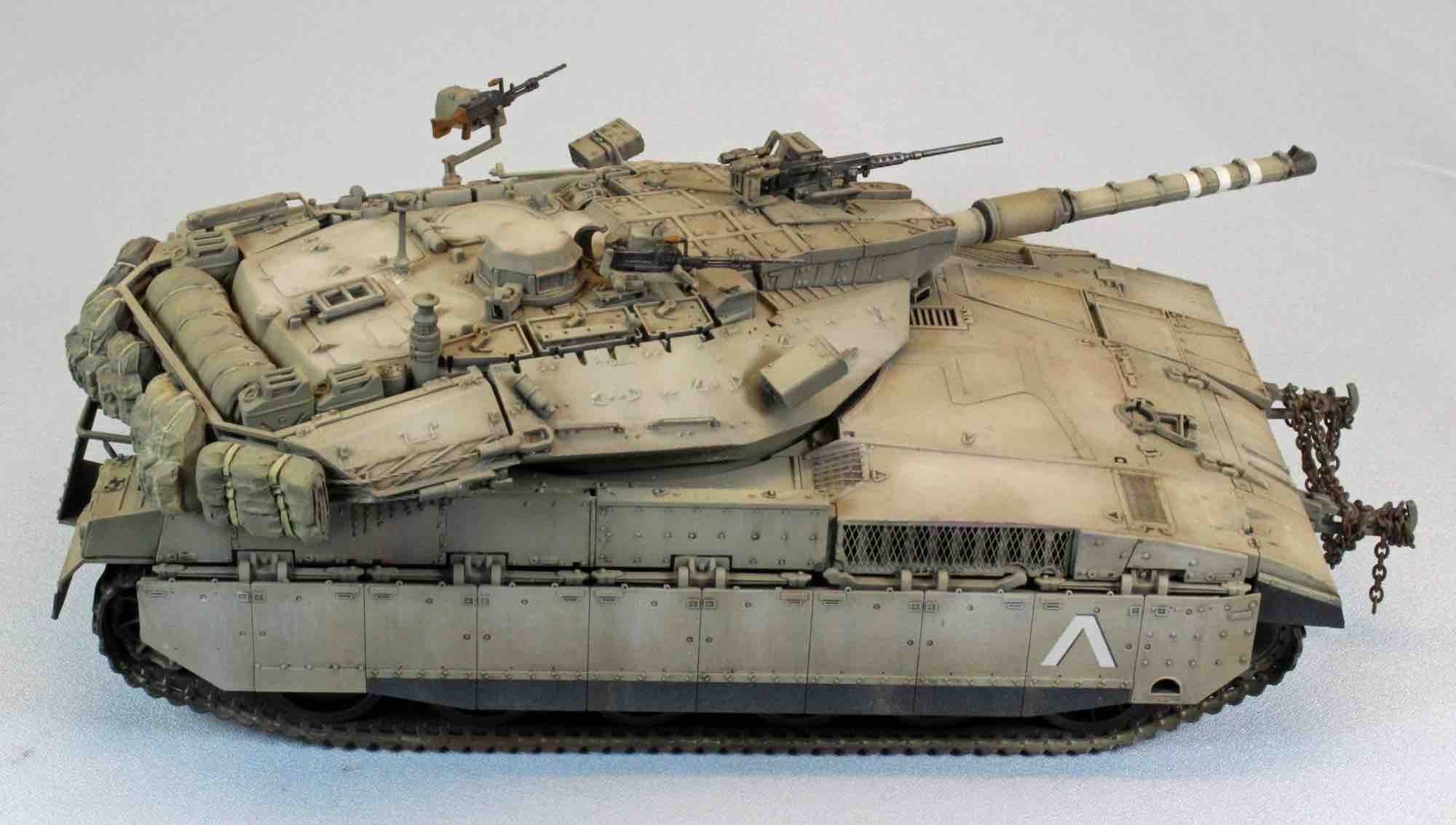 IDF Merkava Mk. IID lightened extensively with concrete and white pigments.
