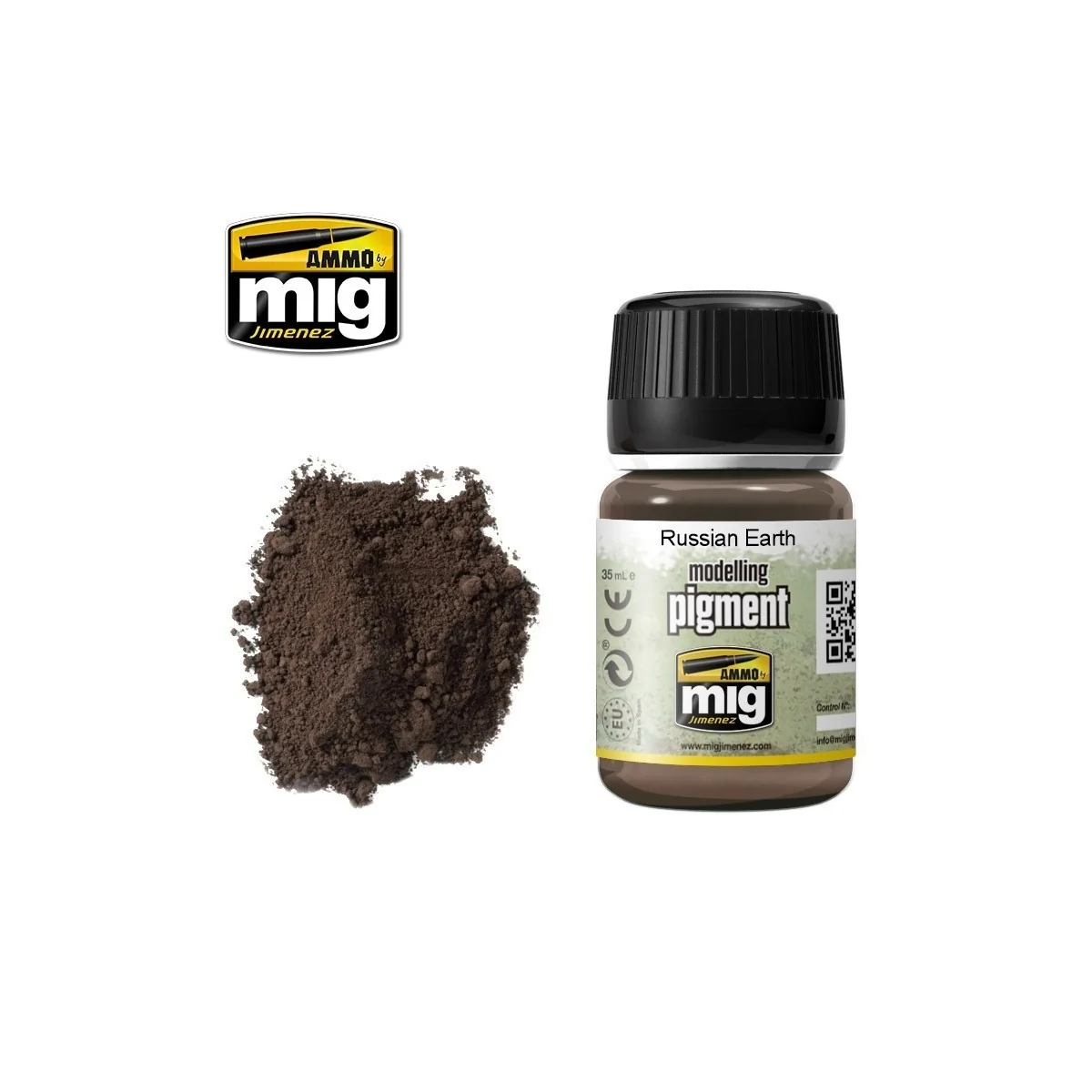 Jar of AMMO Russian Earth weathering pigment