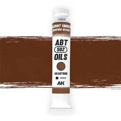Tube of brown artist oil paint suitable for washes