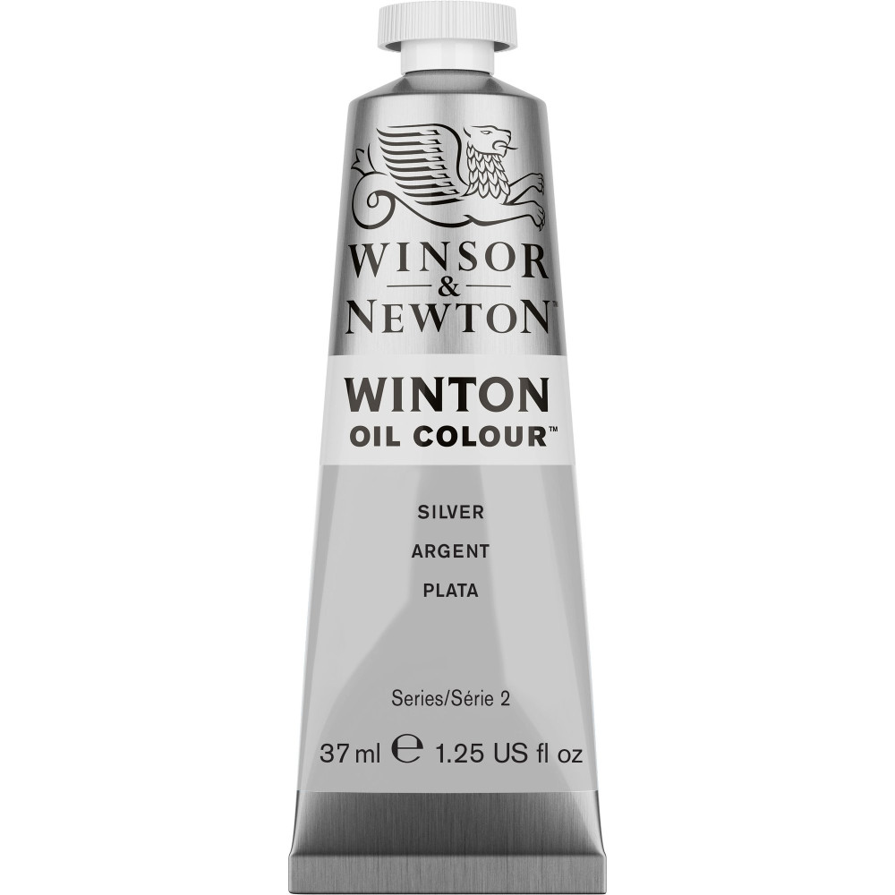 Tube of silver artist oil paint